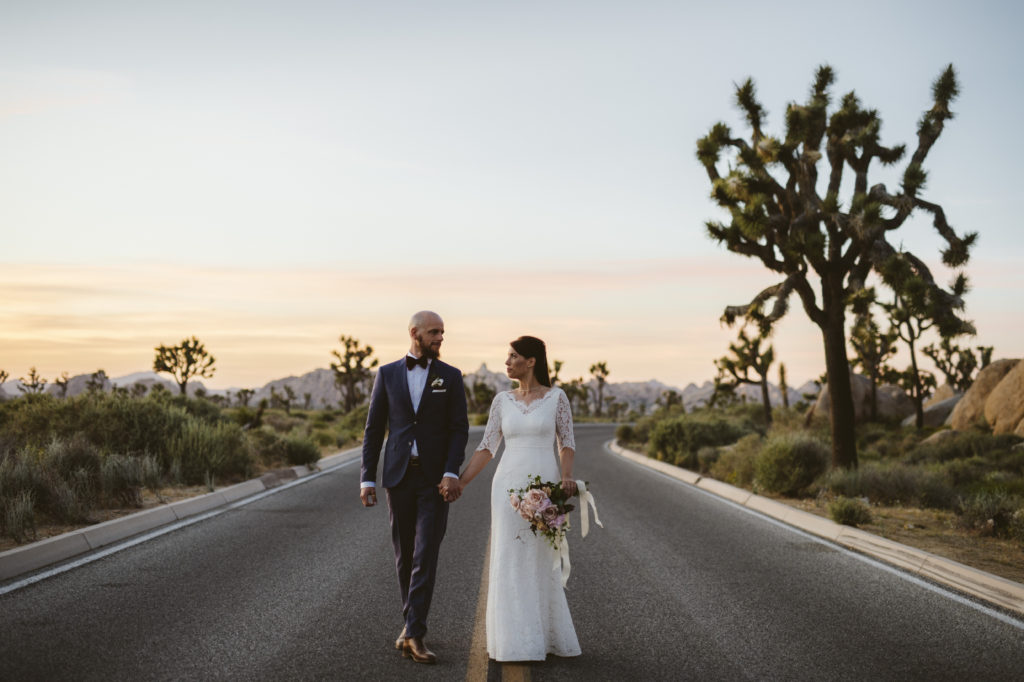 Photograph of a Bride and groom's Elopement at Joshua Tree