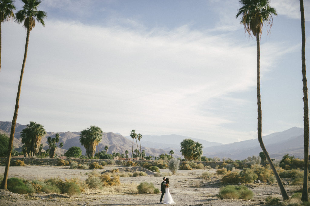 bride and groom in Palm Springs, California
