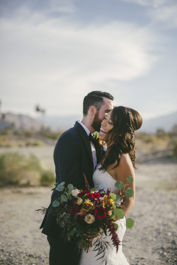 bride and groom in Palm Springs, California