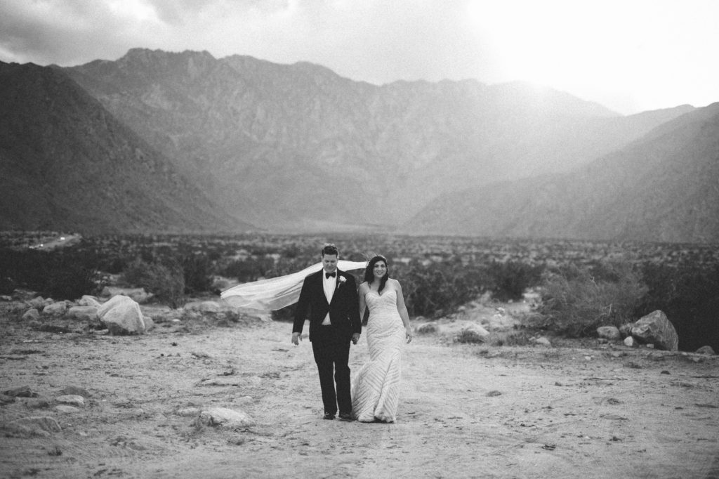 Palm Springs wedding Bride and groom
