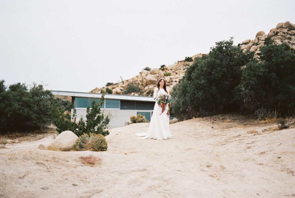 bride leaving her airbnb to get married in film